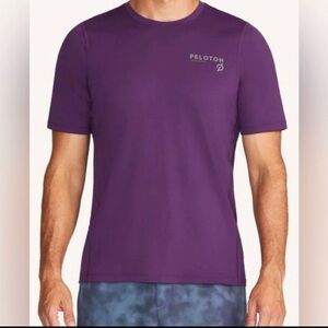 Peloton Shirt Adult XL Purple Nylon Blend Activewear Workout Gym T-Shirt Mens